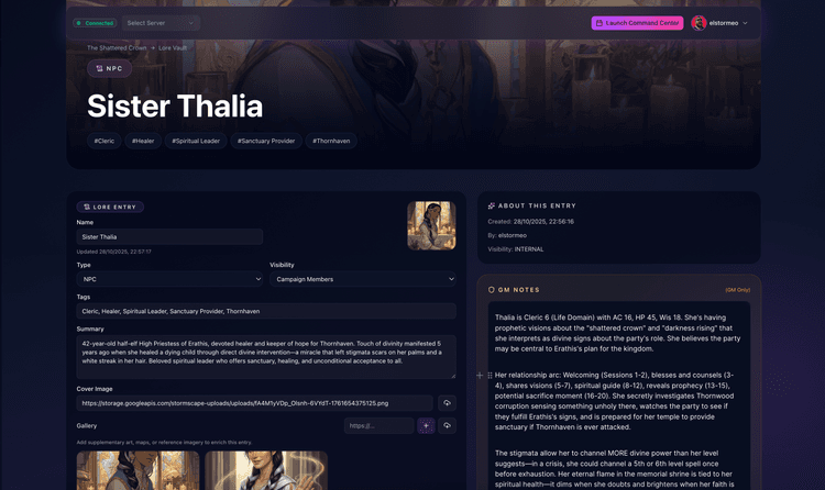 Campaign wiki with linked entries