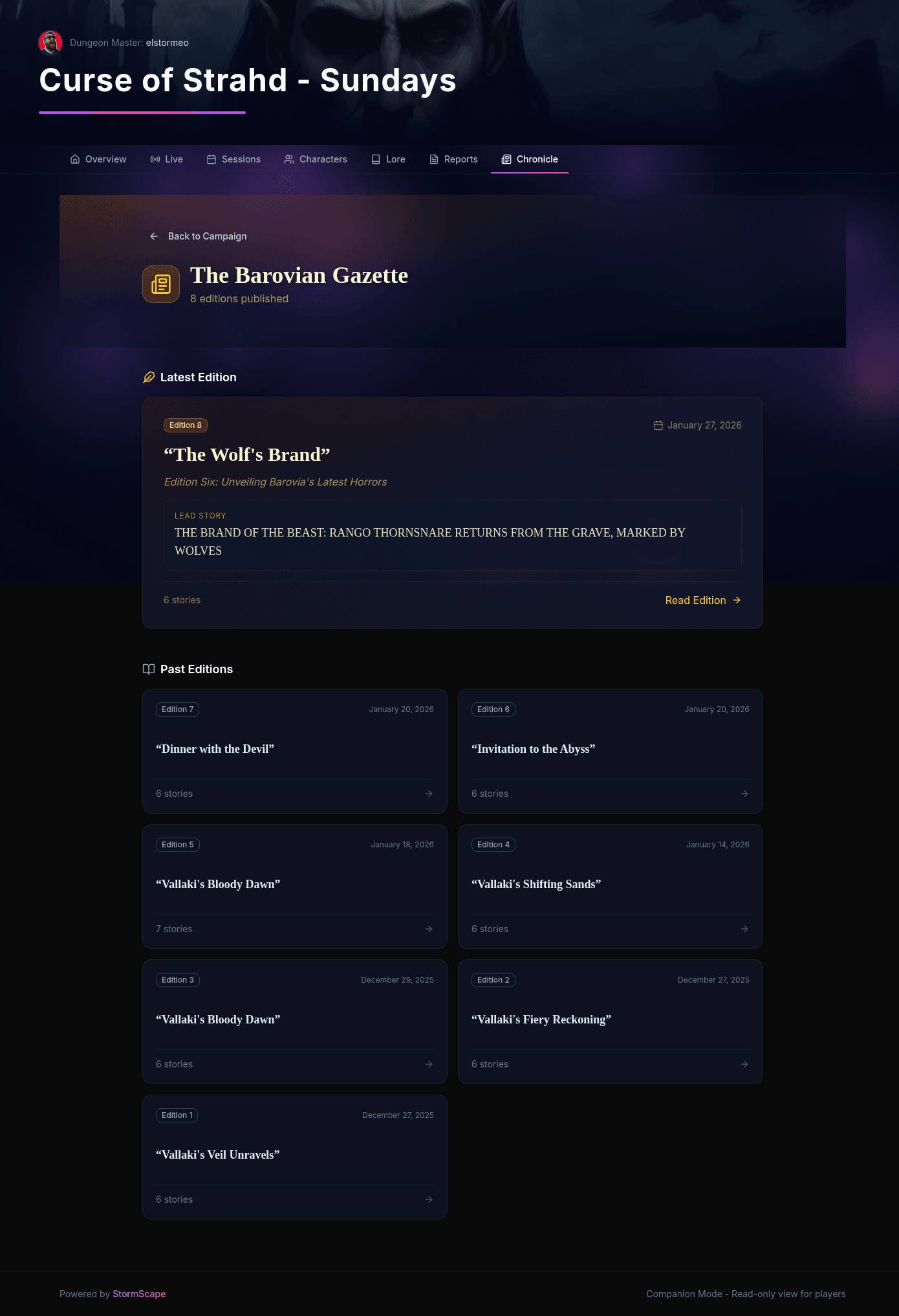 The Barovian Gazette, Edition 8, inside StormScape